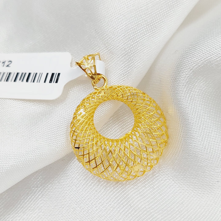 21K Gold Hollow Moon Pendant by Saeed Jewelry - Image 3