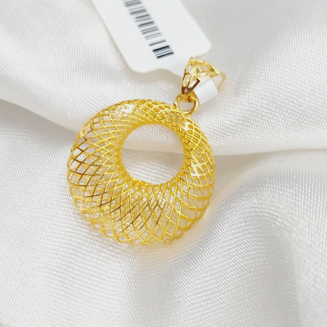 21K Gold Hollow Moon Pendant by Saeed Jewelry - Image 4