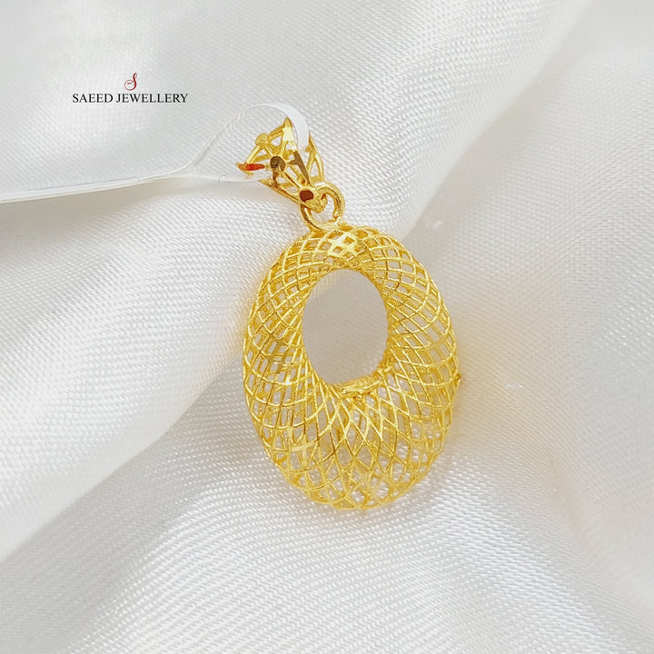 21K Gold Hollow Moon Pendant by Saeed Jewelry - Image 1