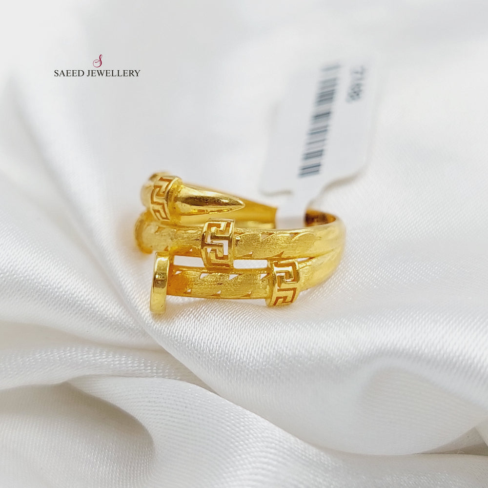 21K Gold Nail Ring by Saeed Jewelry - Image 2