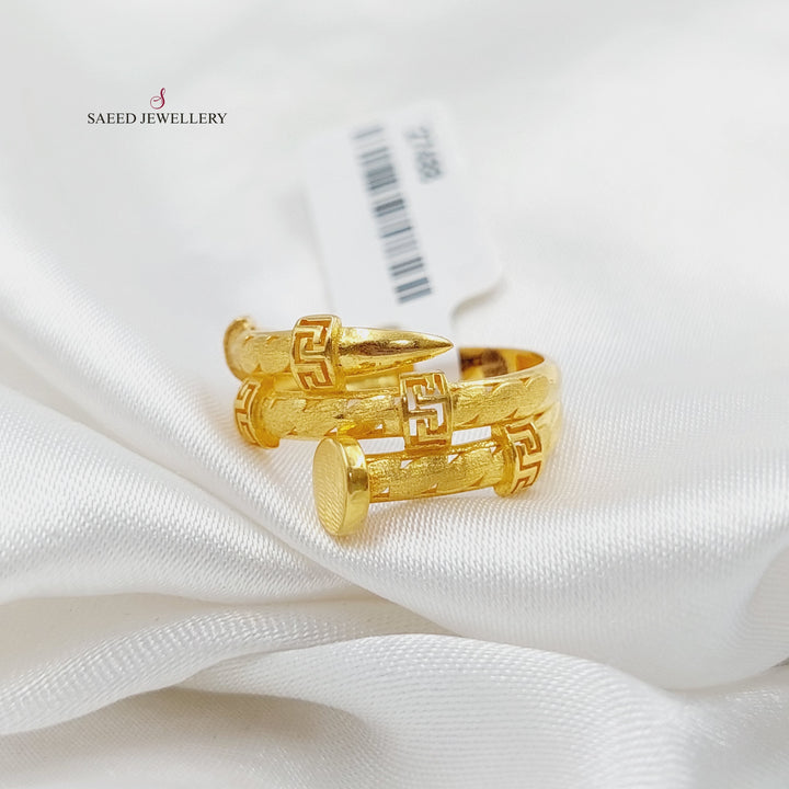 21K Gold Nail Ring by Saeed Jewelry - Image 3