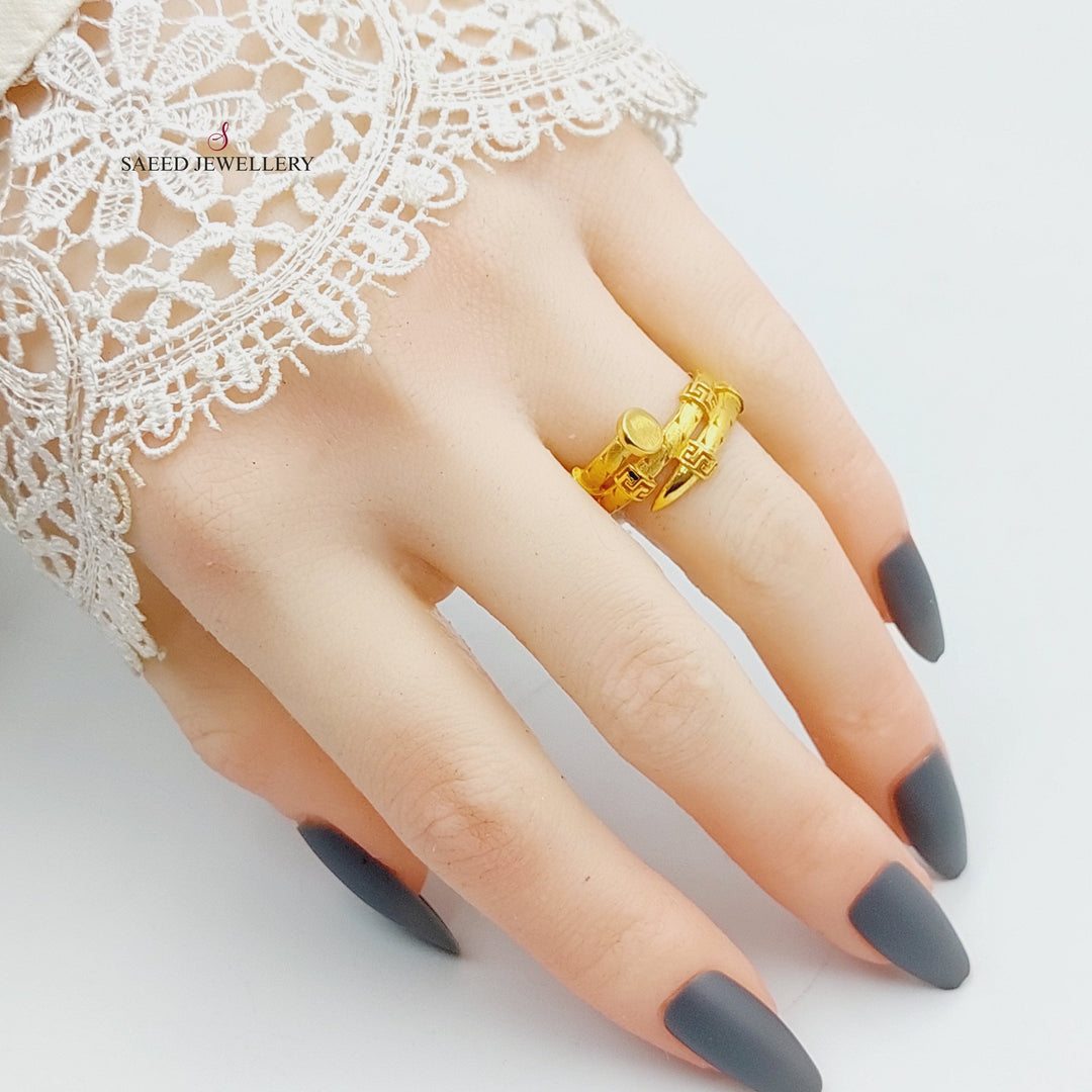 Nail Ring Made Of 21K Yellow Gold by Saeed Jewelry-27488