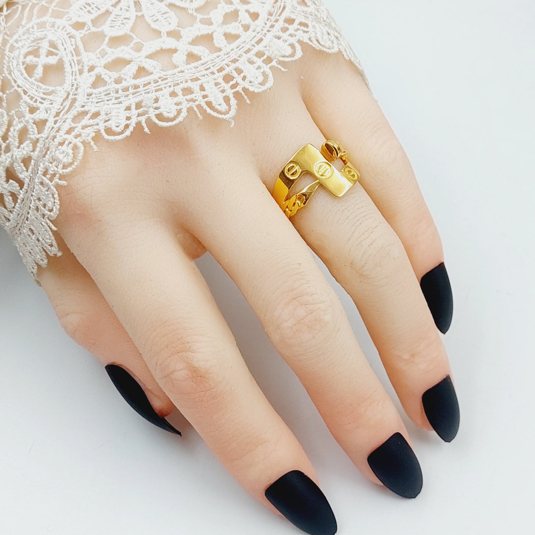 21K Gold Nail Ring by Saeed Jewelry - Image 2