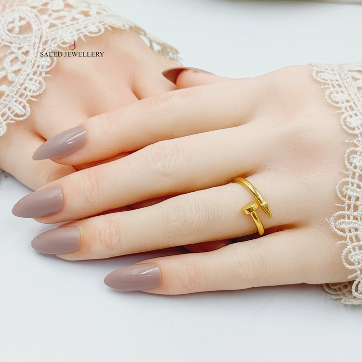 21K Gold Nail Ring by Saeed Jewelry - Image 4