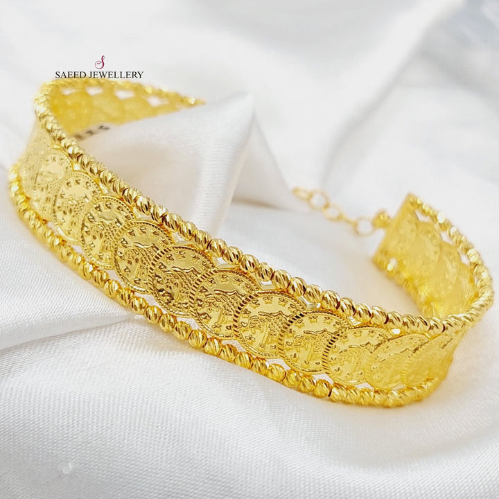 21K Gold One Range Eighths Bracelet by Saeed Jewelry - Image 1