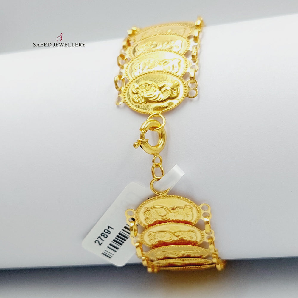 Ounce Bracelet Made Of 21K Yellow Gold by Saeed Jewelry-27892