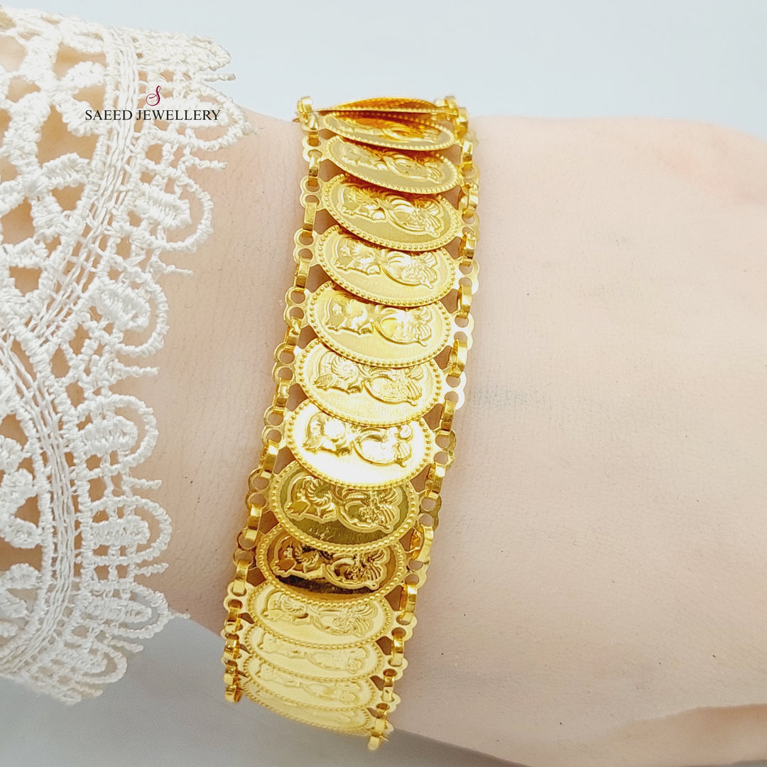 Ounce Bracelet Made Of 21K Yellow Gold by Saeed Jewelry-27892