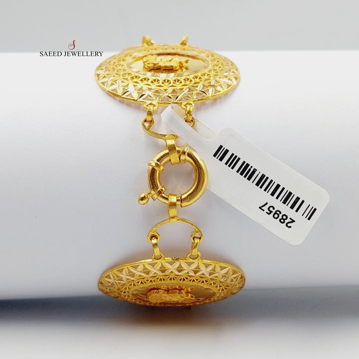 21K Gold Ounce Bracelet by Saeed Jewelry - Image 3