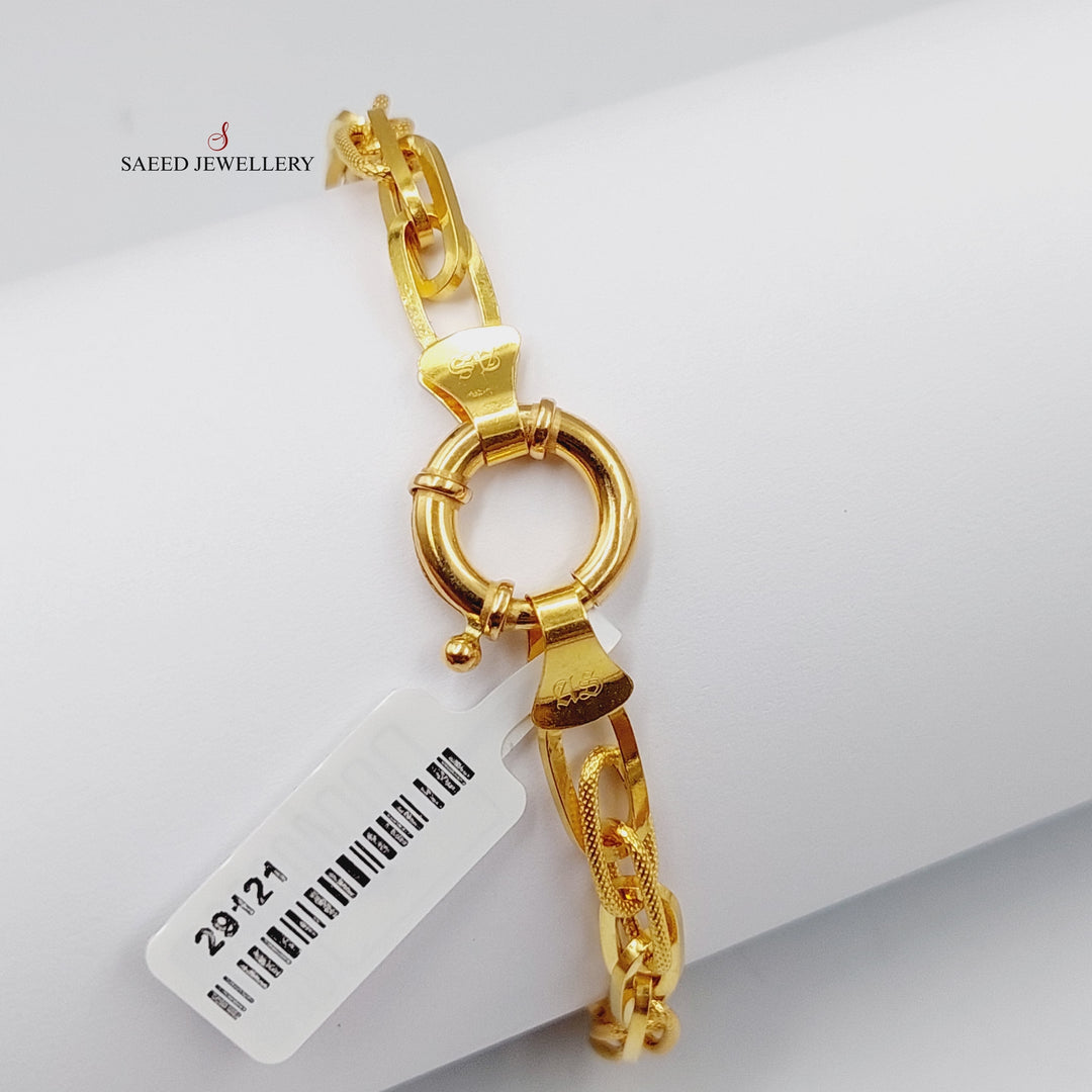 21K Gold Ounce Cuban Links Bracelet by Saeed Jewelry - Image 4