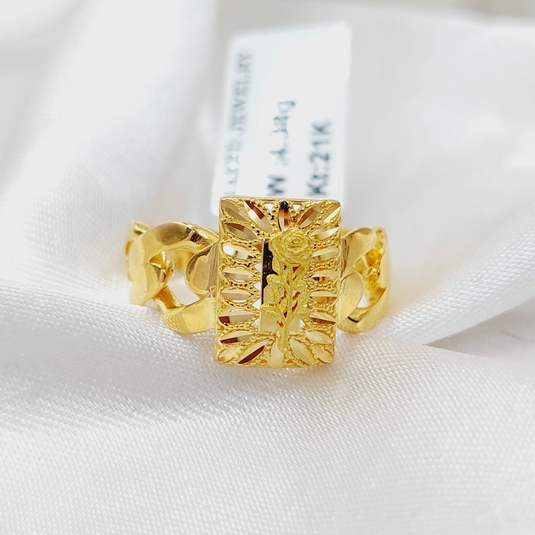 21K Gold Ounce Cuban Links Ring by Saeed Jewelry - Image 2