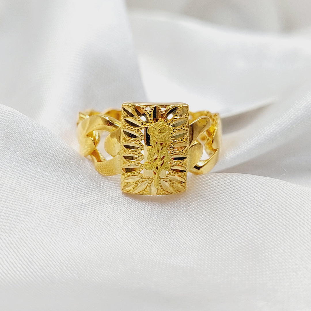 21K Gold Ounce Cuban Links Ring by Saeed Jewelry - Image 3