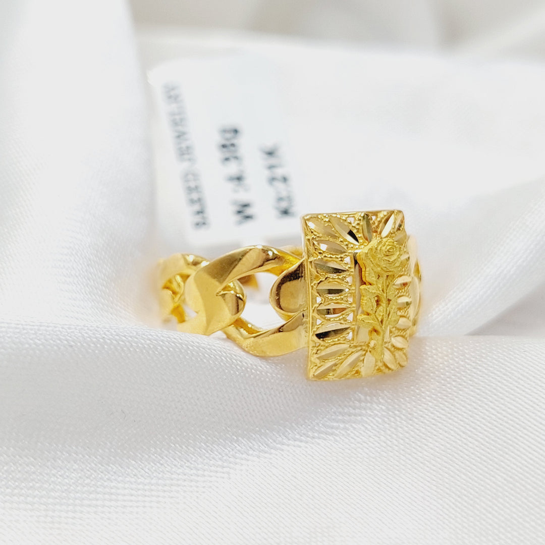 21K Gold Ounce Cuban Links Ring by Saeed Jewelry - Image 1