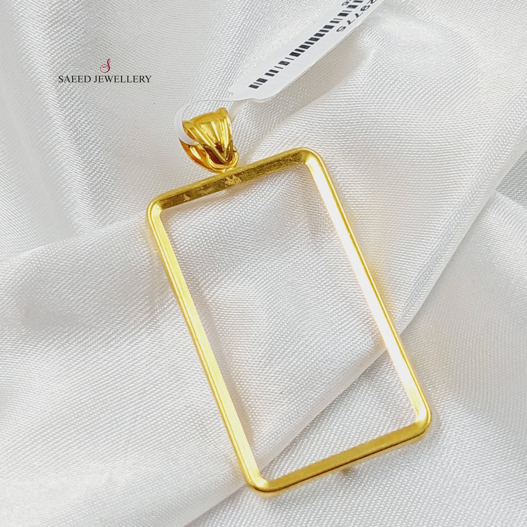 21K Gold Ounce Frame Pendant by Saeed Jewelry - Image 3