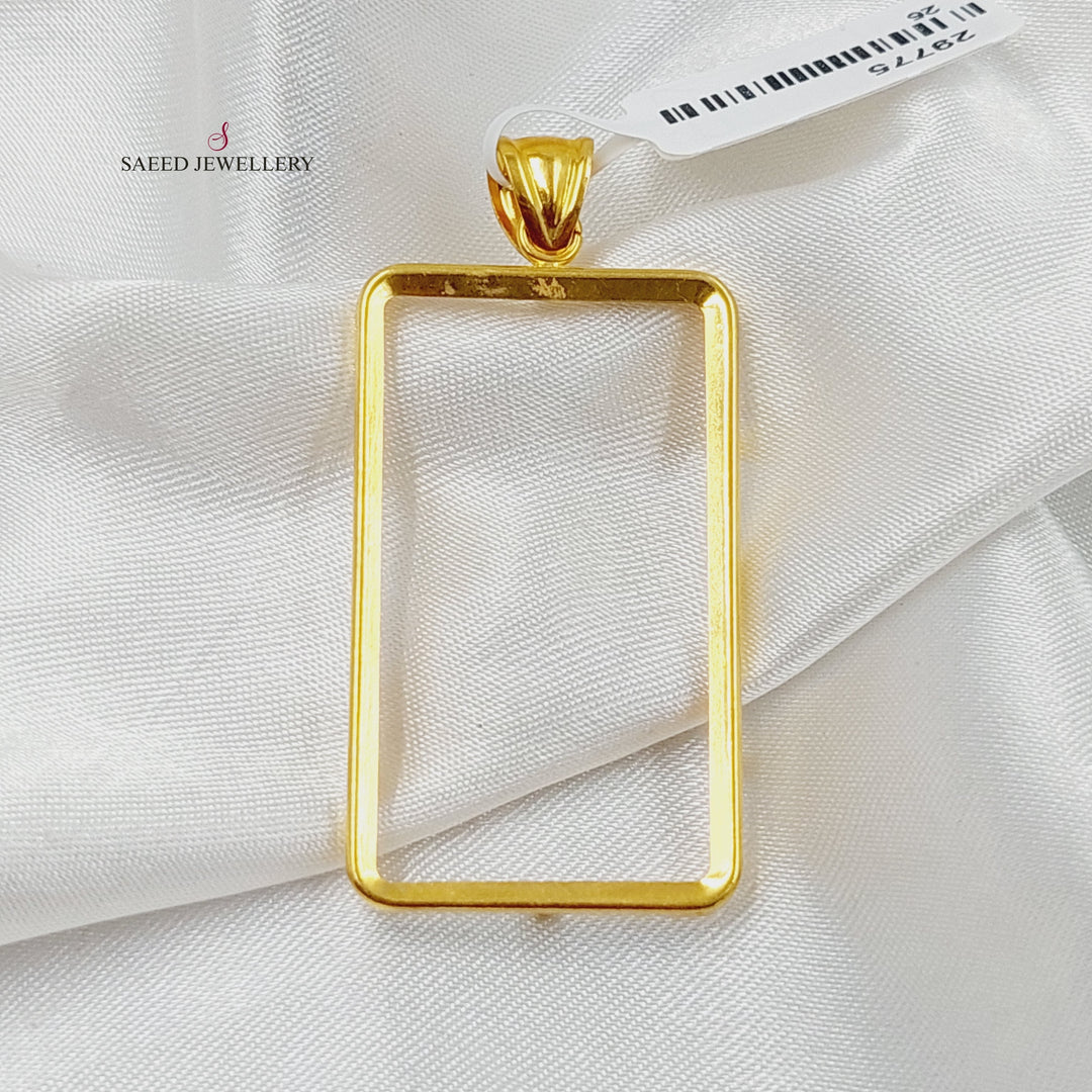 21K Gold Ounce Frame Pendant by Saeed Jewelry - Image 4