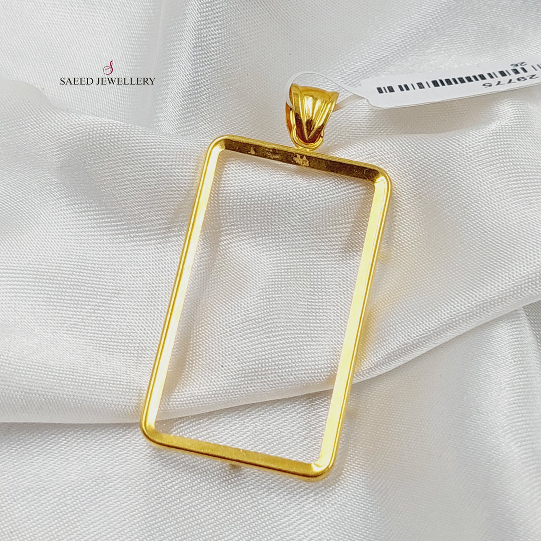 21K Gold Ounce Frame Pendant by Saeed Jewelry - Image 1