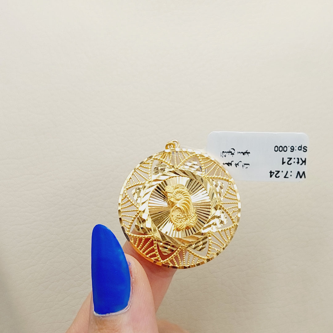 Ounce Pendant Made Of 21K Yellow Gold by Saeed Jewelry-27597