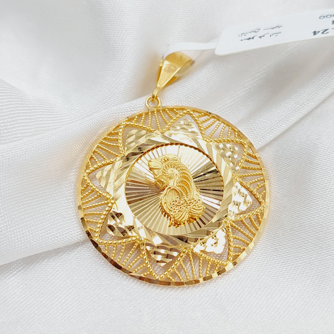 Ounce Pendant Made Of 21K Yellow Gold by Saeed Jewelry-27597