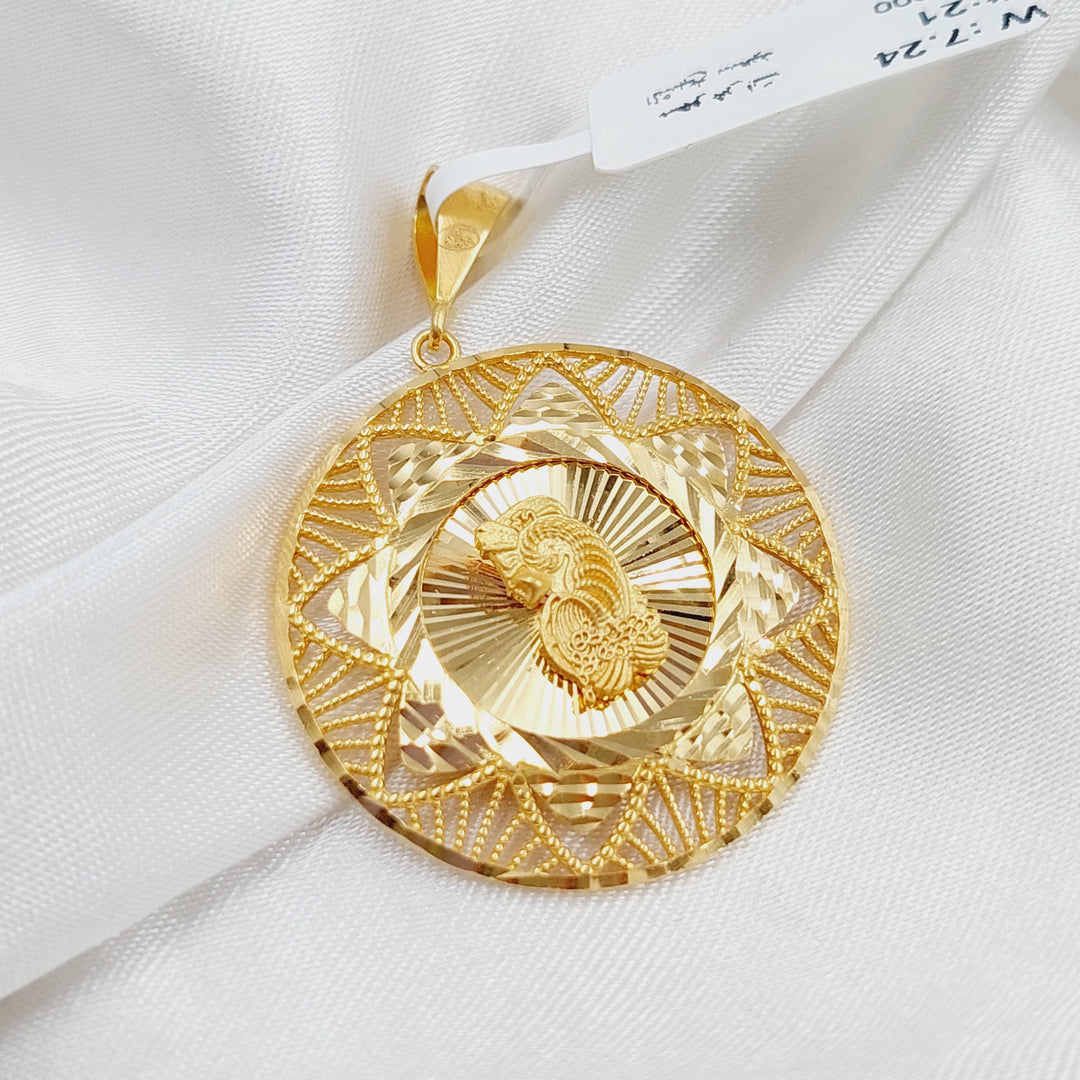 Ounce Pendant Made Of 21K Yellow Gold by Saeed Jewelry-27597