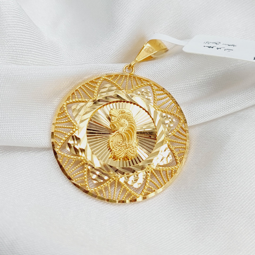 Ounce Pendant Made Of 21K Yellow Gold by Saeed Jewelry-27597