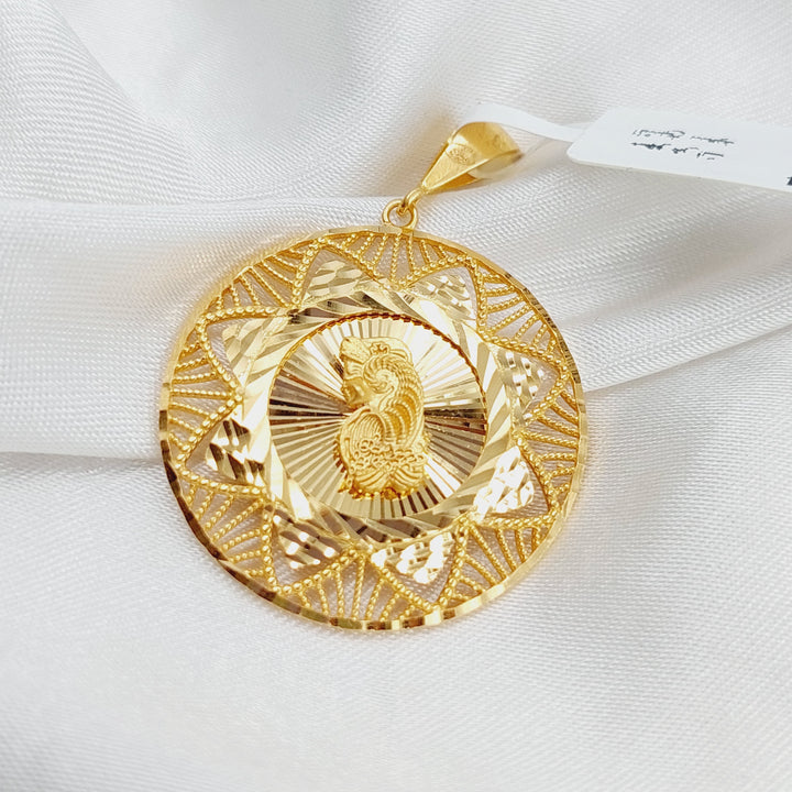 Ounce Pendant Made Of 21K Yellow Gold by Saeed Jewelry-27597