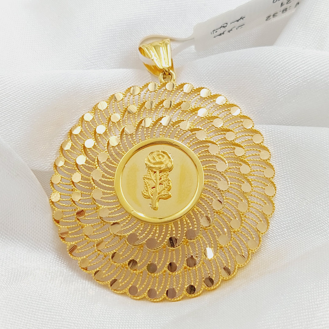 Ounce Pendant Made Of 21K Yellow Gold by Saeed Jewelry-27816