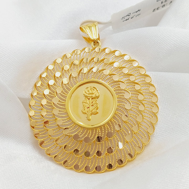 Ounce Pendant Made Of 21K Yellow Gold by Saeed Jewelry-27816