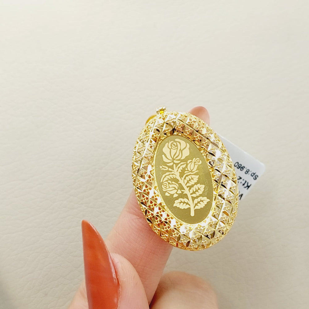 Ounce Pendant Made Of 21K Yellow Gold by Saeed Jewelry-28340