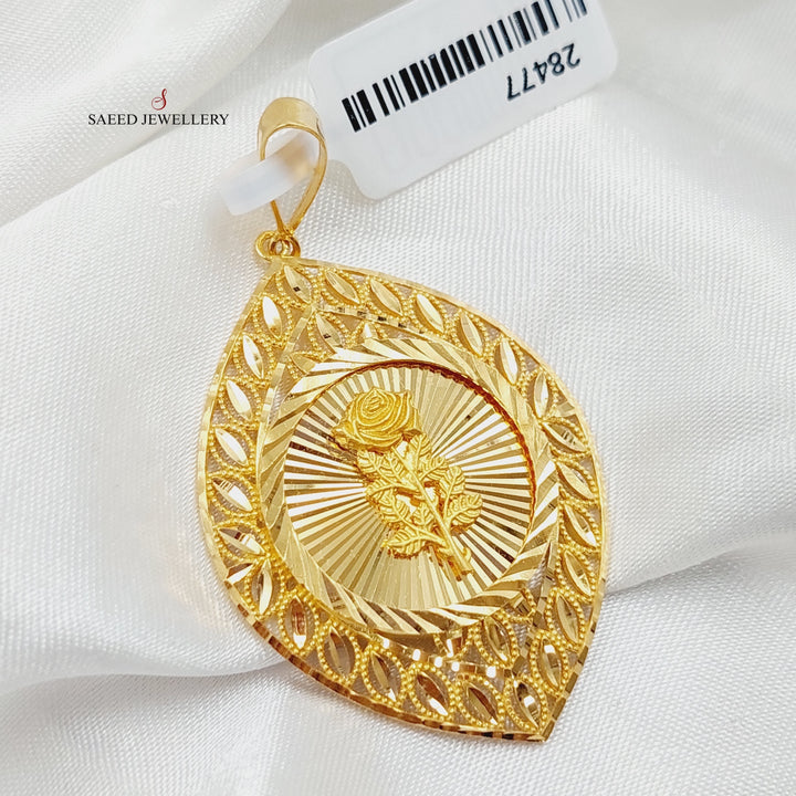 Ounce Pendant Made Of 21K Yellow Gold by Saeed Jewelry-28477