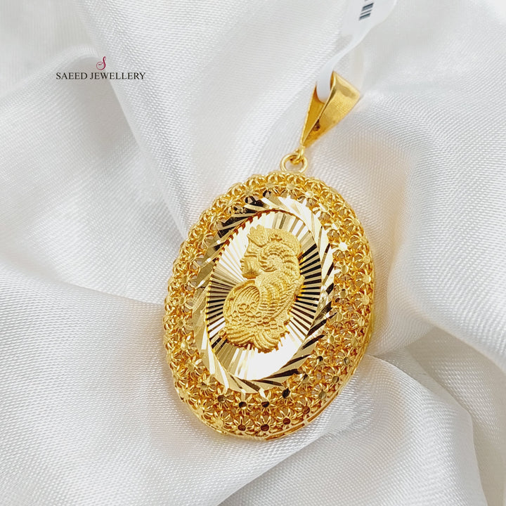 Ounce Pendant  Made Of 21K Yellow Gold by Saeed Jewelry-29852