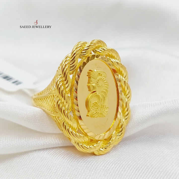 Ounce Ring Made Of 21K Yellow Gold by Saeed Jewelry-28372