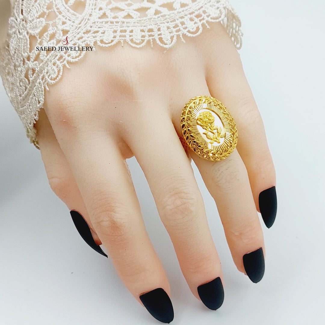 Ounce Ring Made Of 21K Yellow Gold by Saeed Jewelry-28488