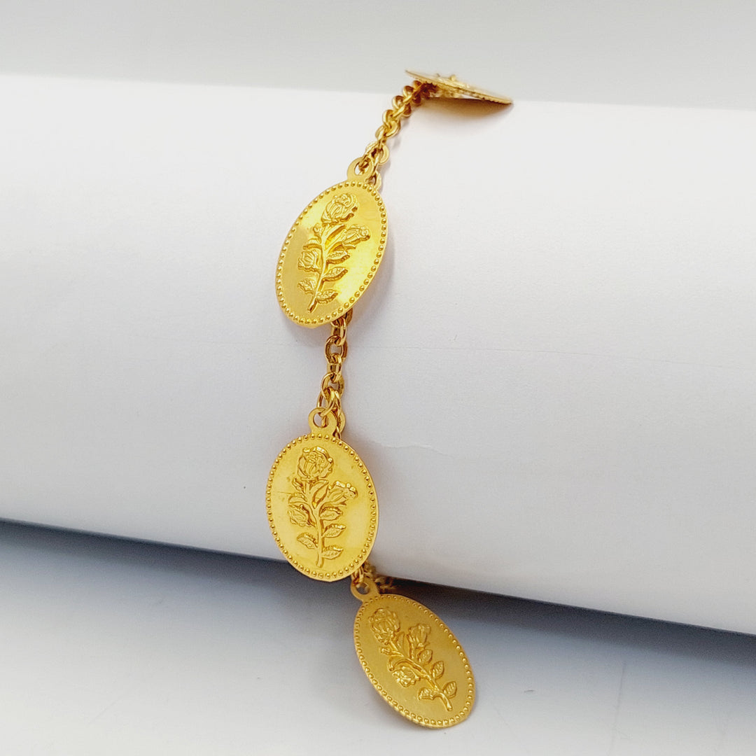 21K Gold Ounce Rose Bracelet by Saeed Jewelry - Image 5