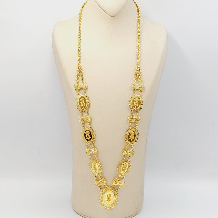 21K Gold Ounce Rose Long Necklace by Saeed Jewelry - Image 2