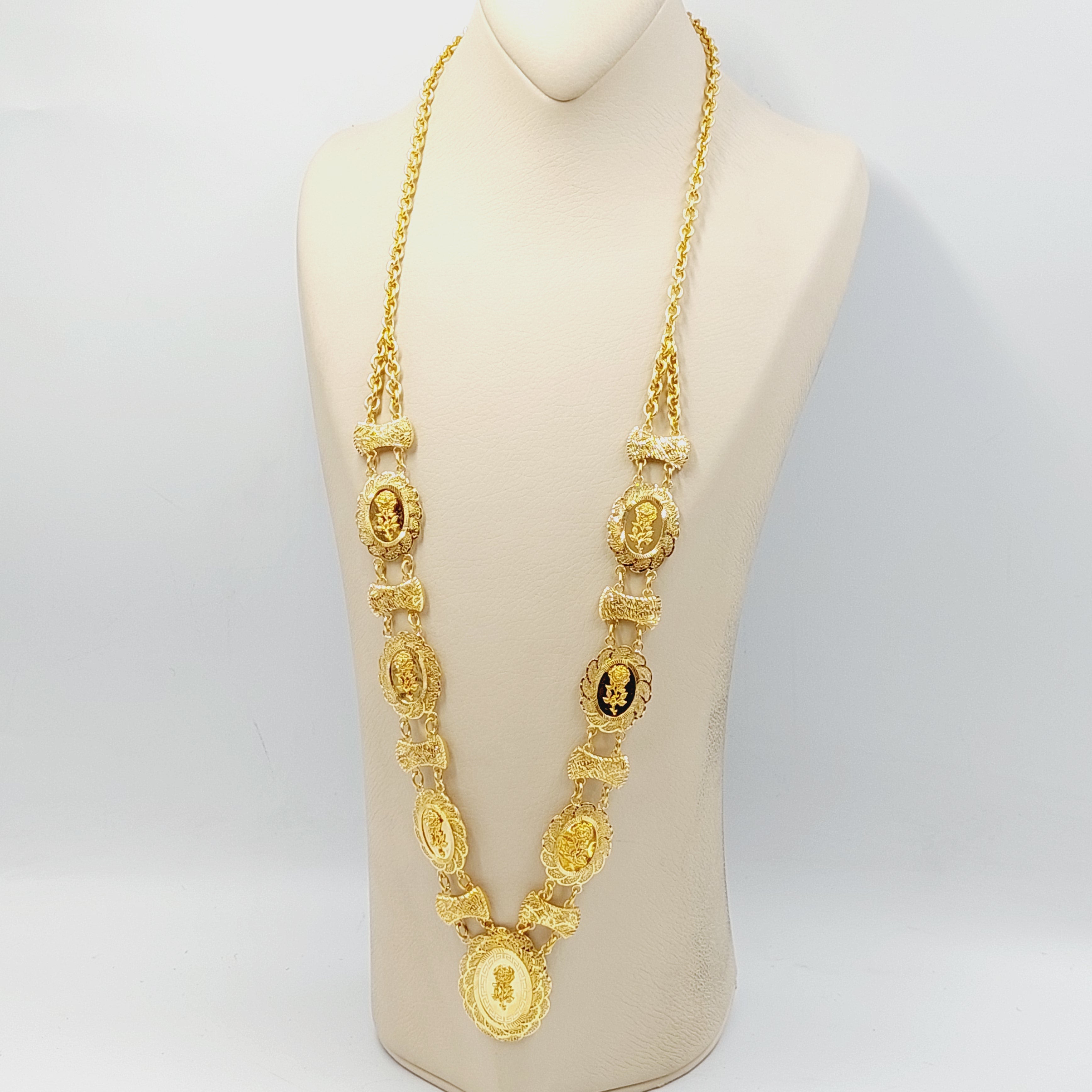 21K Ounce Rose Long Necklace – Saeed Jewelry