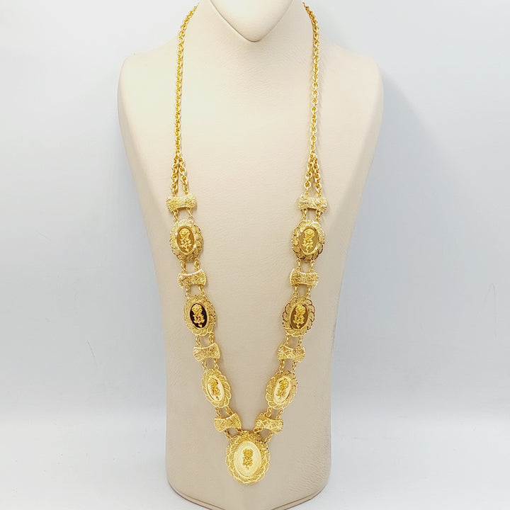21K Gold Ounce Rose Long Necklace by Saeed Jewelry - Image 5