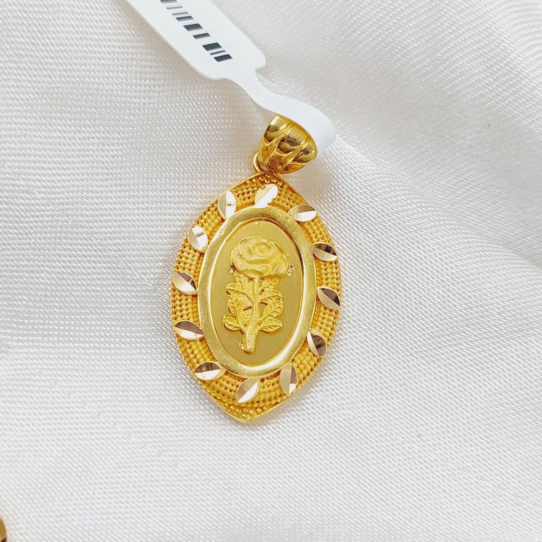 21K Gold Ounce Rose Pendant by Saeed Jewelry - Image 4