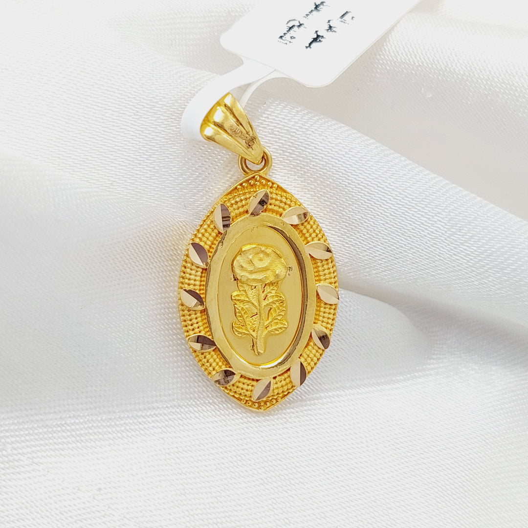 21K Gold Ounce Rose Pendant by Saeed Jewelry - Image 1