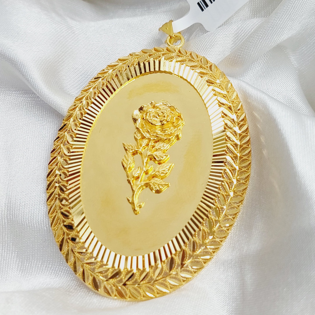 21K Gold Ounce Rose Pendant by Saeed Jewelry - Image 3