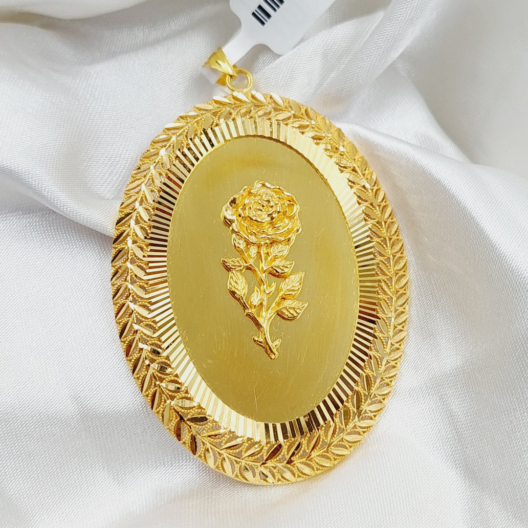 21K Gold Ounce Rose Pendant by Saeed Jewelry - Image 5