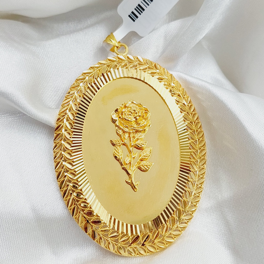 21K Gold Ounce Rose Pendant by Saeed Jewelry - Image 1