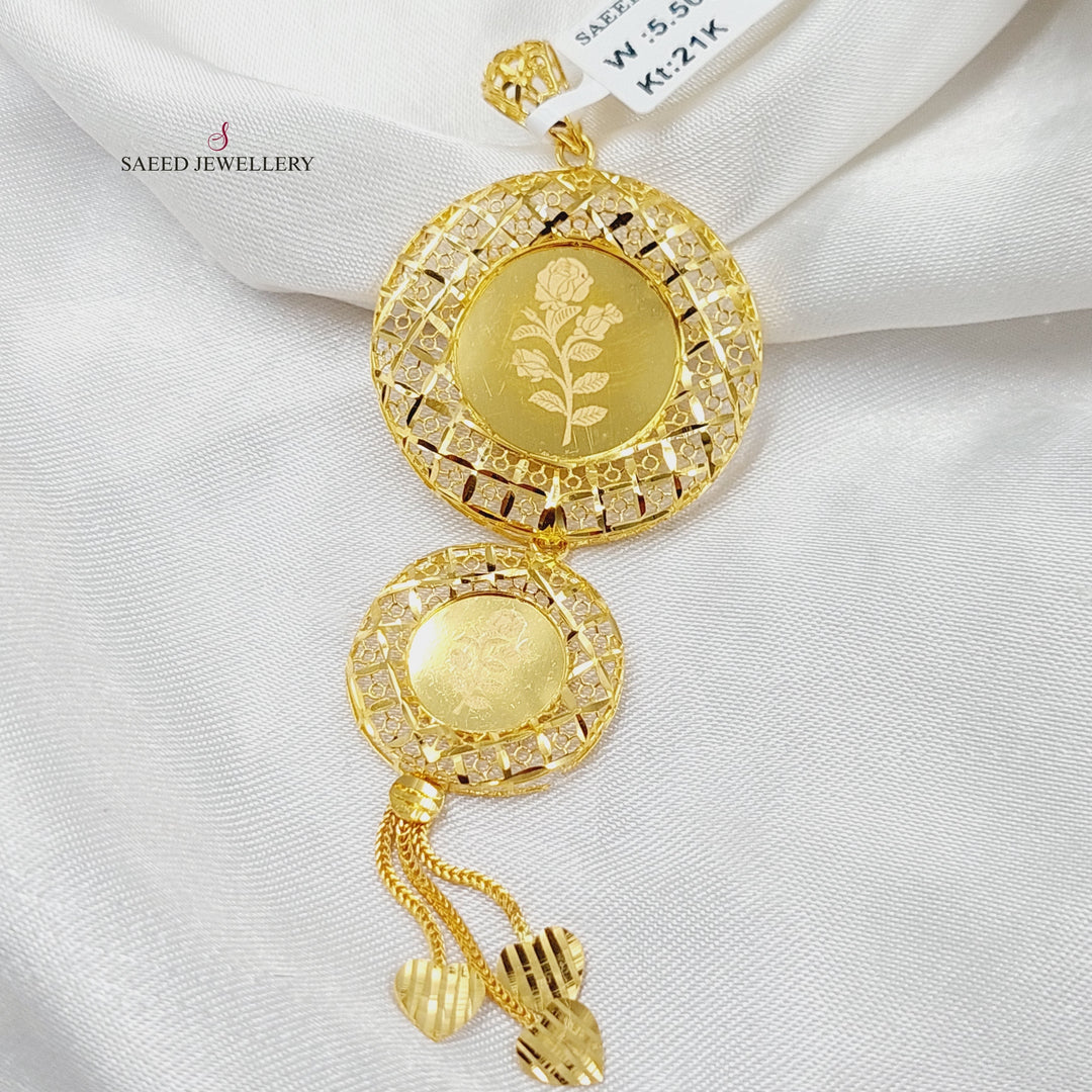 21K Gold Ounce Rose Pendant by Saeed Jewelry - Image 5