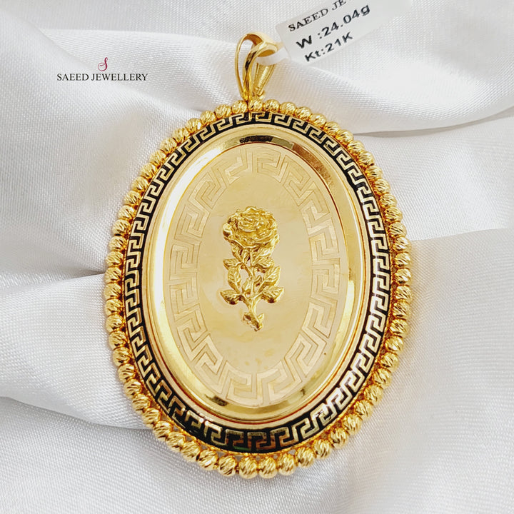 21K Gold Ounce Rose Pendant by Saeed Jewelry - Image 1