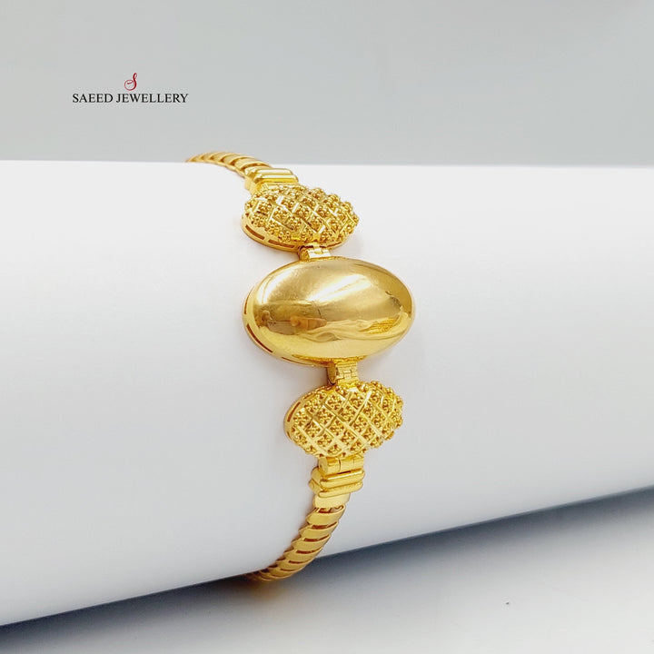 21K Gold Oval Bracelet by Saeed Jewelry - Image 6