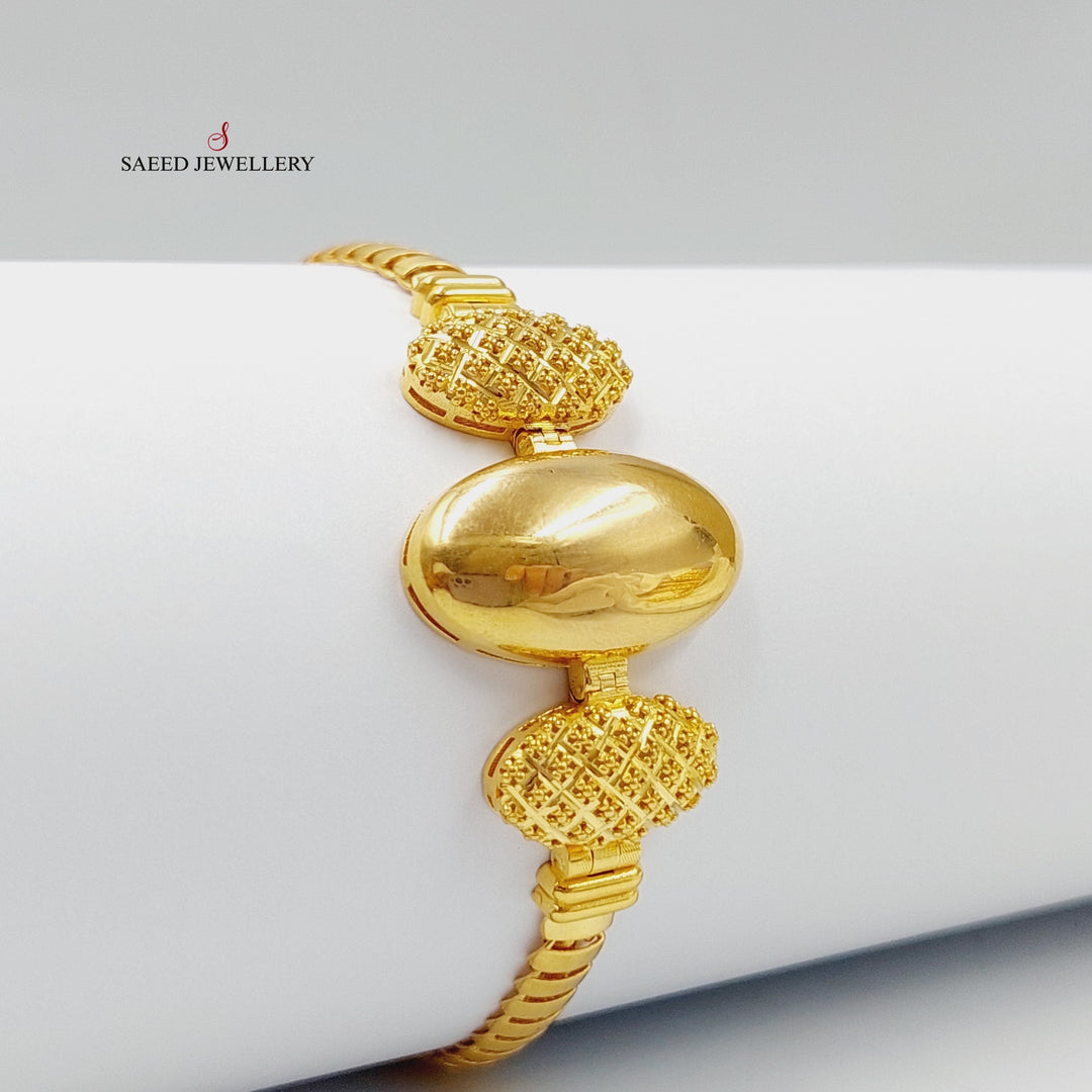 21K Gold Oval Bracelet by Saeed Jewelry - Image 1
