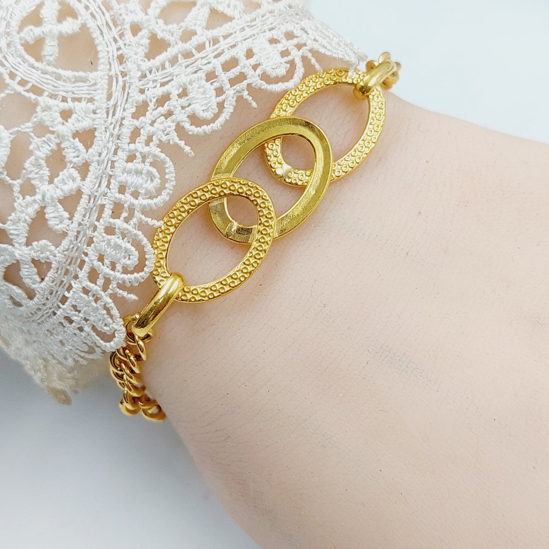 Oval Cuban Links Bracelet  Made Of 21K Yellow Gold by Saeed Jewelry-28923