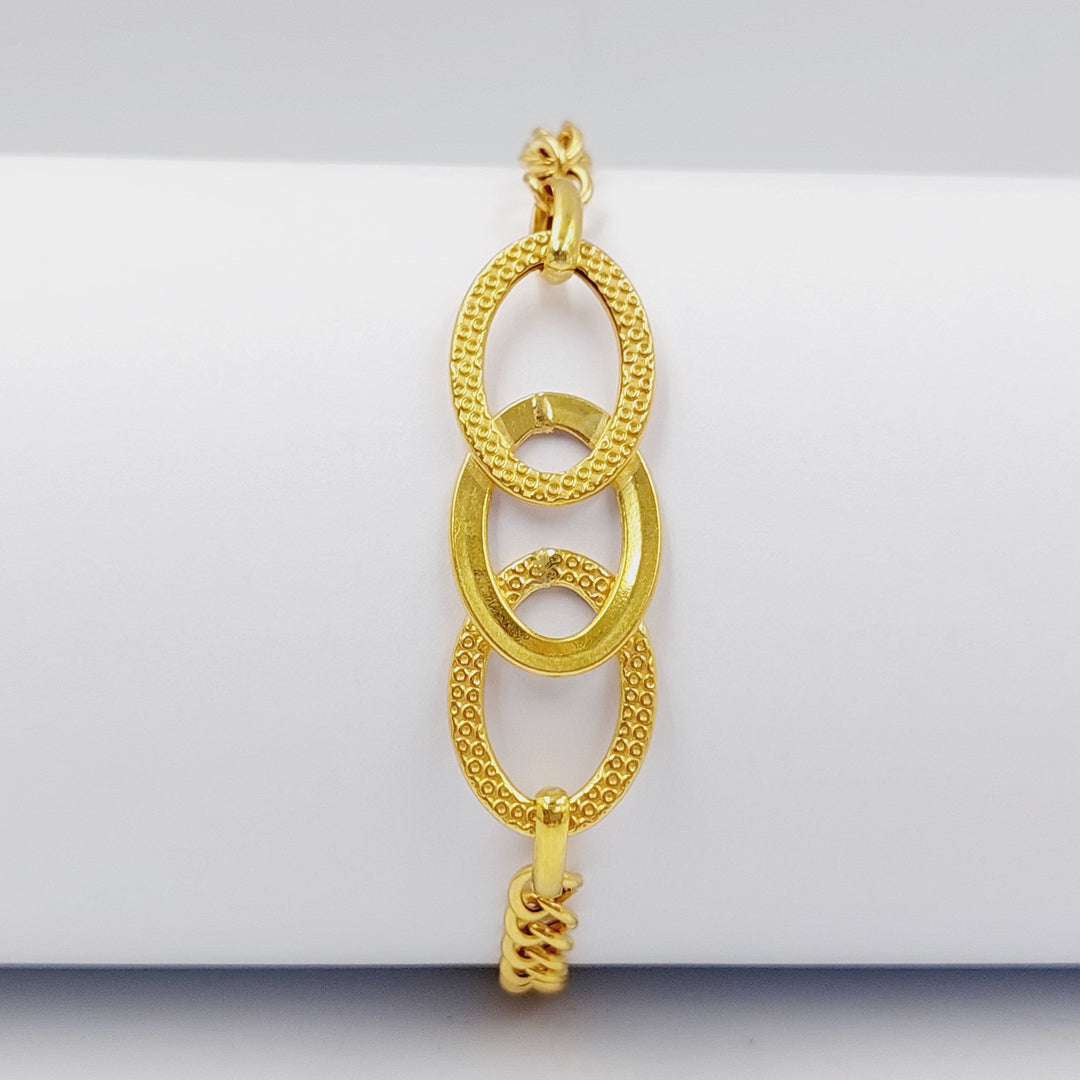 Oval Cuban Links Bracelet  Made Of 21K Yellow Gold by Saeed Jewelry-28923