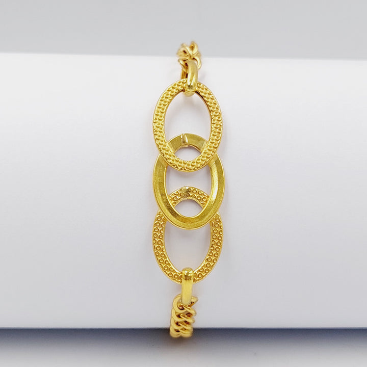 Oval Cuban Links Bracelet  Made Of 21K Yellow Gold by Saeed Jewelry-28923