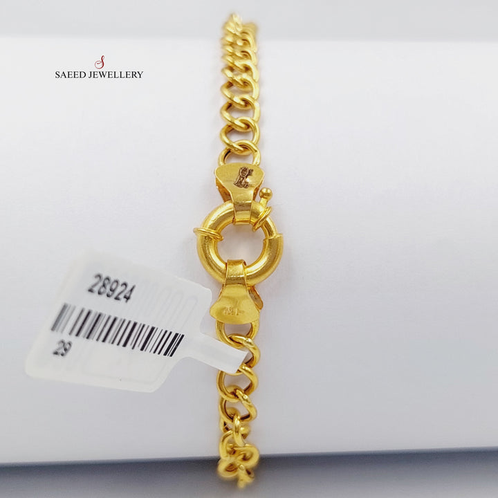 21K Gold Oval Cuban Links Bracelet by Saeed Jewelry - Image 3