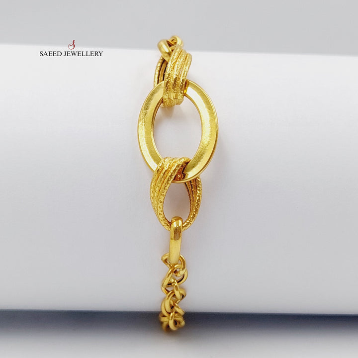 21K Gold Oval Cuban Links Bracelet by Saeed Jewelry - Image 4