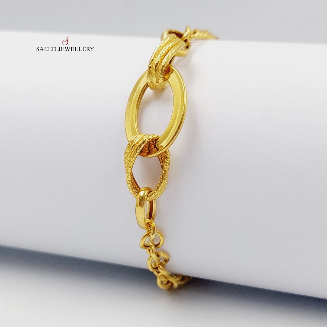 21K Gold Oval Cuban Links Bracelet by Saeed Jewelry - Image 5